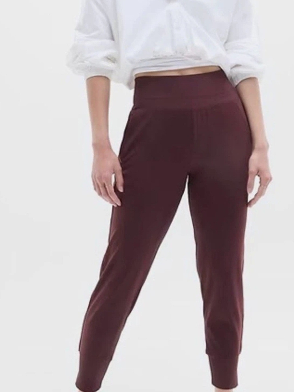 Athleta, High-Waist Burgundy Womenâs Jogger Pants, Venice Style, M